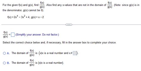 Solved For The Given Fx And Gx Find Gxfx Also Find