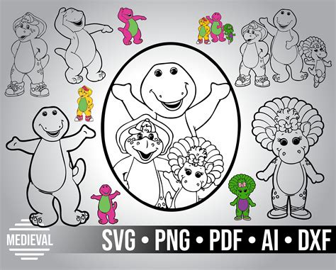 Barney And Friends Designs Svg Svg Dxf Cricut Silhouette Etsy