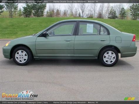 2003 Honda Civic Lx Sedan Galapagos Green Ivory Photo 2