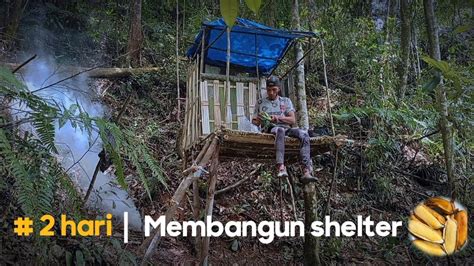 Berkemah Sendirian 2 HARI Membuat Shelter Di Hutan Dari Bambu Yang