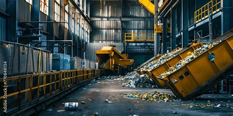 A Photo Of A Waste Recycling Line At A Waste Sorting Plant Concept