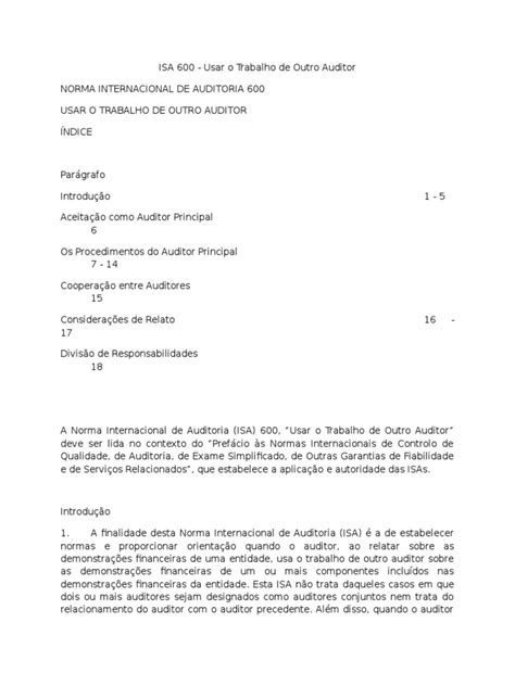 Isa 600 Pdf Informação Conhecimento