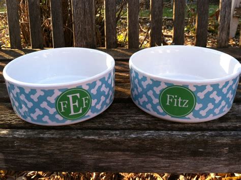 Set of Two Personalized Dog Bowls Monogrammed Dog by PinkWasabiInk, $52 ...