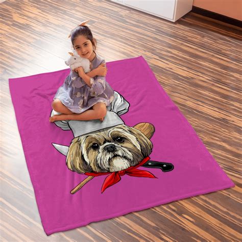 Shih Tzu Chef Dog Cooking Baking Lover 275 Baby Blankets Sold By