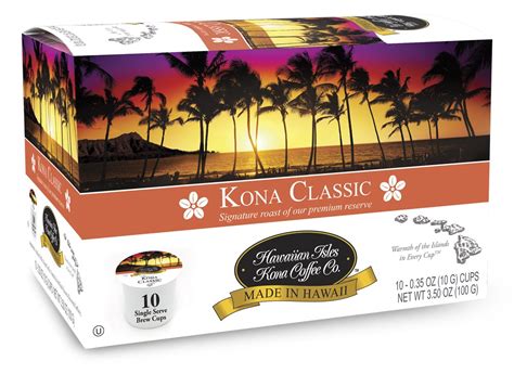 Hawaiian Isles Kona Coffee Co Kona Classic Single Serve K Cup Pods