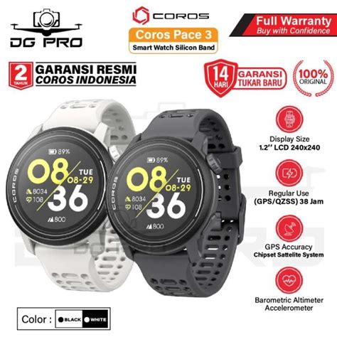 Jual Coros Pace 3 Gps Sport Smart Watch Silicone Band Garansi Resmi Di