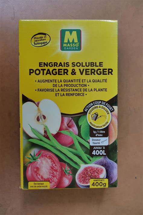 Engrais Potager Verger Soluble 400g Masso Garden Jardi Pradel