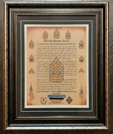 Nco Creed Framed