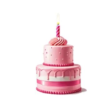 Birthday Cake With Candle Isolated On White Background Birthday Cake