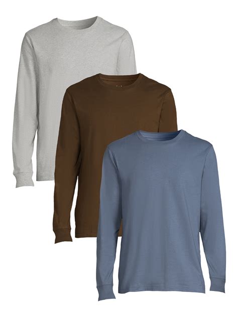 George Mens And Big Mens Long Sleeve Crewneck T Shirts 3 Pack Sizes