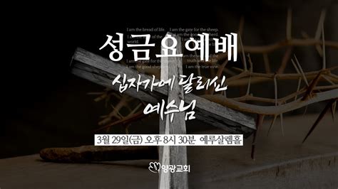 2024년 3월 29일금 양광교회 성금요예배 Youtube