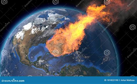 Asteroid Impact On Earth Asteroid Comet Meteorite Glows Enters The