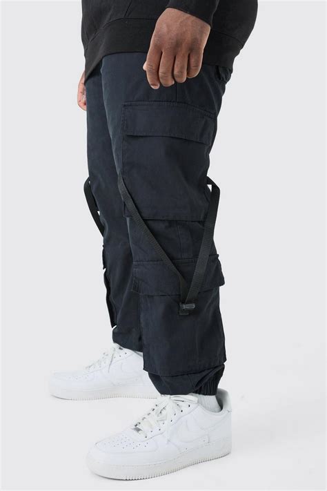 Plus Strap Detail Cuffed Cargo Pants Boohoo Usa