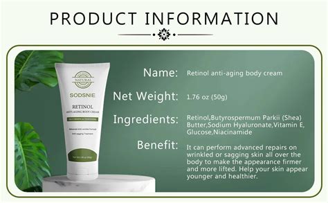 Sodsnie Retinol Anti Aging Body Cream G Collagen Improve Sagging Skin