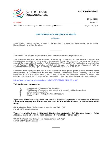 Docs Wto Orgdol Fepagesnotification Of Emergency Measures World Trade