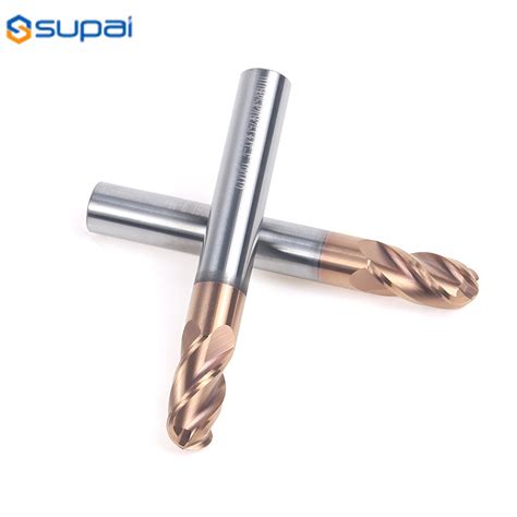 4 Flute Carbide Ball Nose End Mill Tisin Coating For Stainless Steel