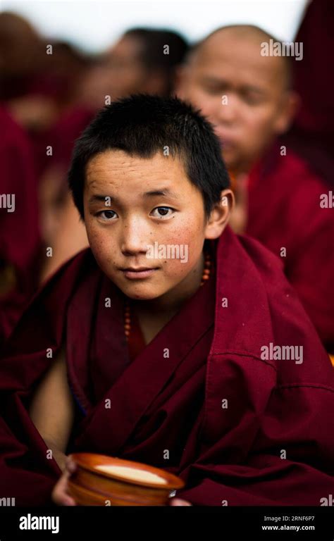 Xigaze July A Monk Is Seen At The Kalachakra