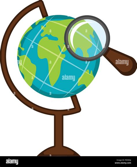 Earth Globe With A Magnifying Glass Icon Stock Vector Image And Art Alamy