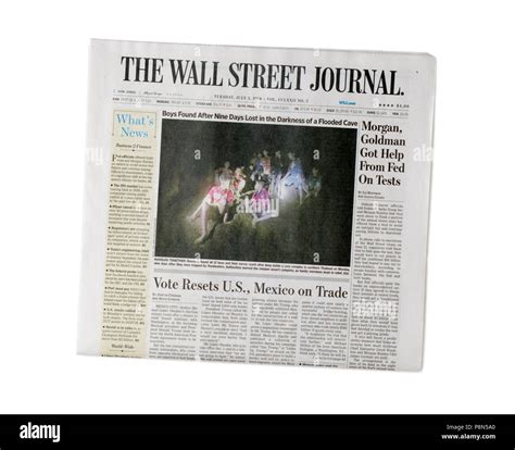 Newspaper, Wall Street Journal, front page, print edition Stock Photo ...