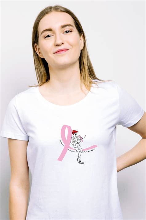 T Shirt Coton Bio Ruban Rose PourQuoi ParceQue