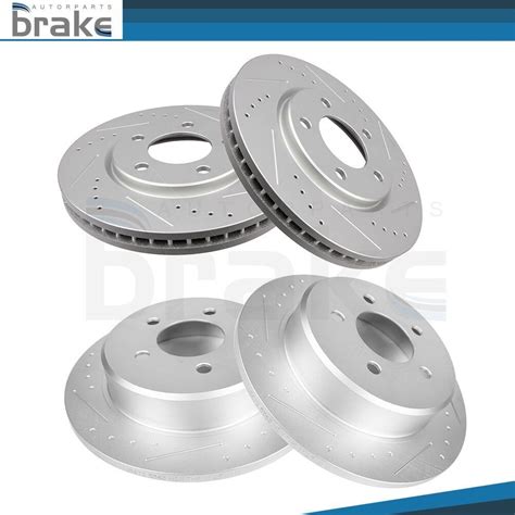 For Dodge Caravan Front Rear Discs Brake Rotors Slotted