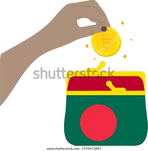 Bangladesh Hand Drawn Flagbangladeshi Taka Hand Stock Vector Royalty