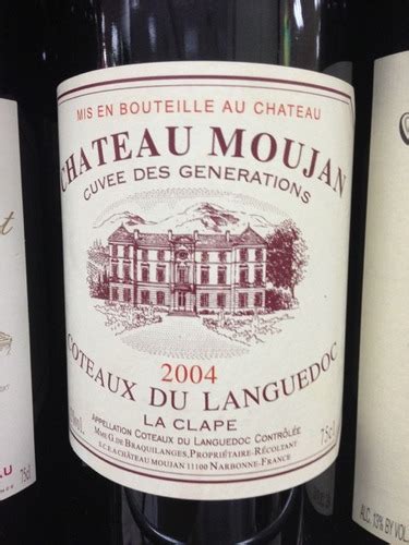 Château Moujan Cuvée des Generations La Clape Rouge Vivino US