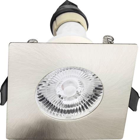 Integral LED Square Evofire IP65 Fire Rated Downlight Satin Nickel