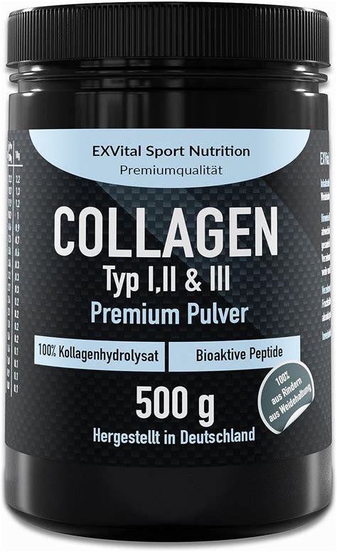 Collagen Pulver 500 Gramm Bioaktives Kollagen Hydrolysat Peptide