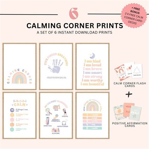 Calming Corner Posters Calm Down Skills Classroom Boho Etsy