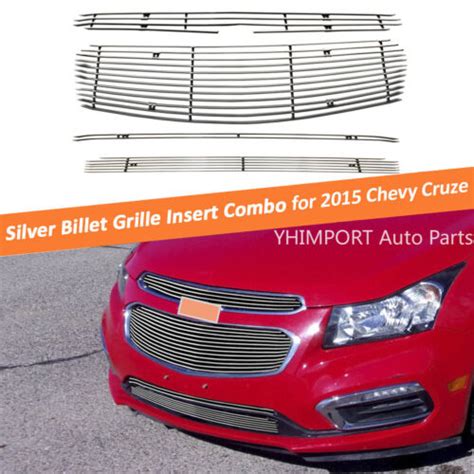 Main Upper Lower Bumper Chrome Billet Grille Insert Combo Fits 2015