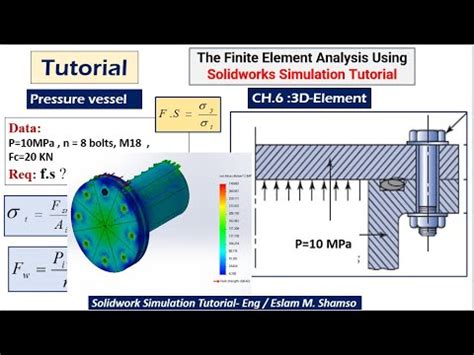 SolidWorks Simulation Tutorial 69 2 bolt connection تمارين علي برنامج