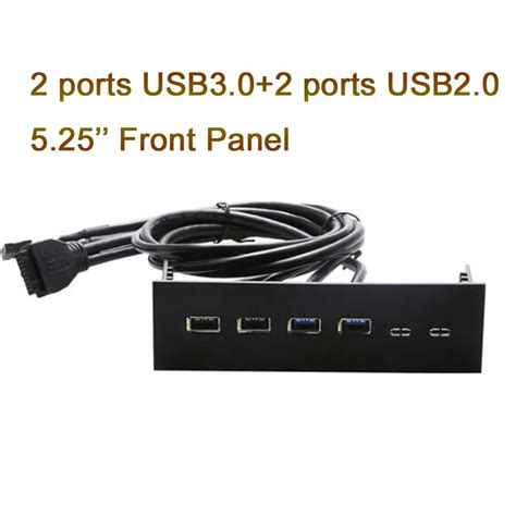 Pc 5 25 Inch Front Panel Usb Hub 2 Ports Usb 3 0 And 2 Port Usb 2 0 Xpansion Adapter Connector