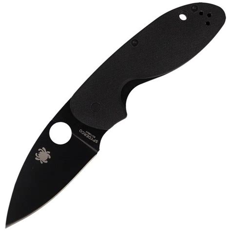 Spyderco Efficient™ G 10 Black Black Blade Plainedge™ Knife