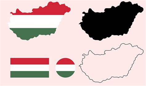 hungary map flag icon set 7886108 Vector Art at Vecteezy