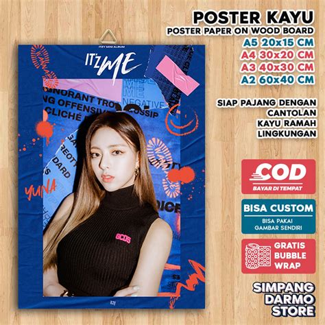 Jual Poster Kayu Itzy All Member Hiasan Dinding Tema Korea Pop Kpop