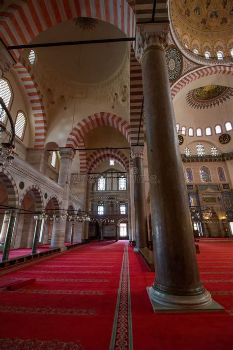 Vertical Of The Suleymaniye Camii Mosque Interior Moschee In Istanbul