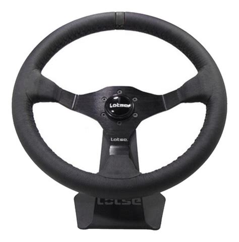 Volante Esportivo Lotse Ring Couro Tarja Preta Brinde