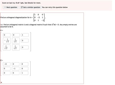 Solved Find An Orthogonal Diagonalization For