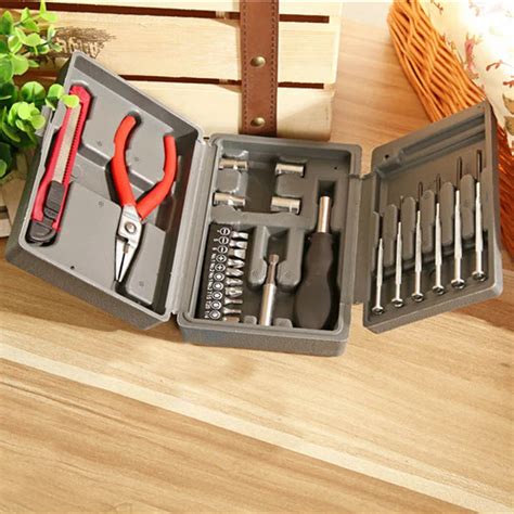 24pcs Household Multifunctional Kit Combined Plastic Toolbox Hardware