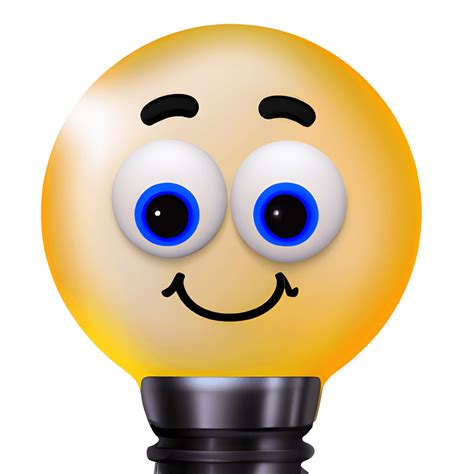 Light Bulb with Emoji Face Fantasy Graphic · Creative Fabrica