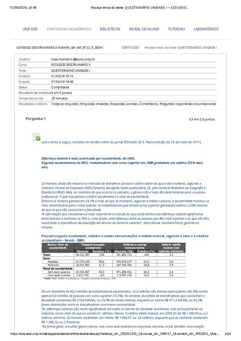 Revisar Envio Do Teste Question Rio Unidade I Estudos Estudos