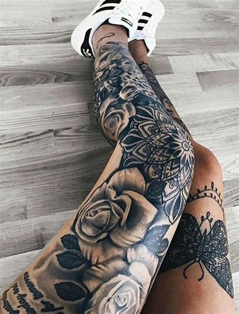 Female Full Leg Tattoos