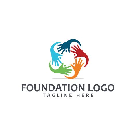 Unique Hand Foundation Full Color Logo Vector 21335110 Vector Art At