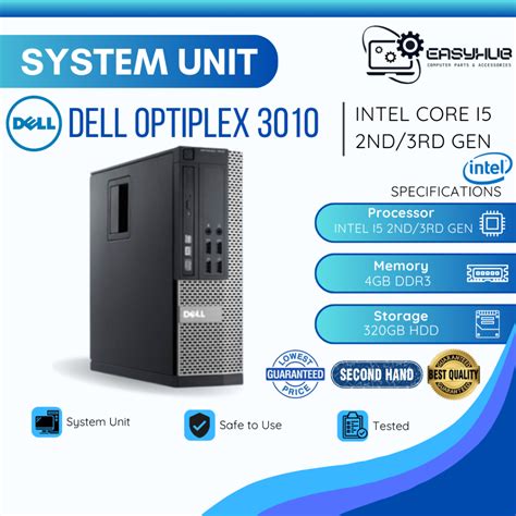 Dell Optiplex 3010 Intel Core I3 3rd Gen 4gb Ram Ddr3 250gb Hdd Free Power Cord Used