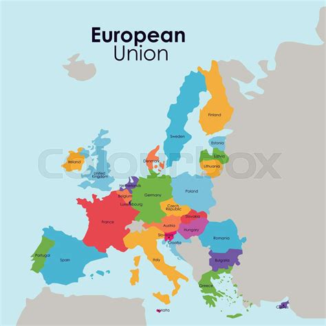 Europ Isch Einheit Landkarte Stock Vektor Colourbox