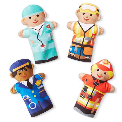 Melissa Doug Jolly Helpers Hand Puppets Set Of 4 Construction