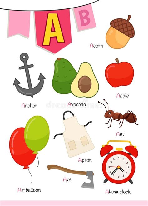 Alphabet Flash Card Apple Stock Illustrations Alphabet Flash Card