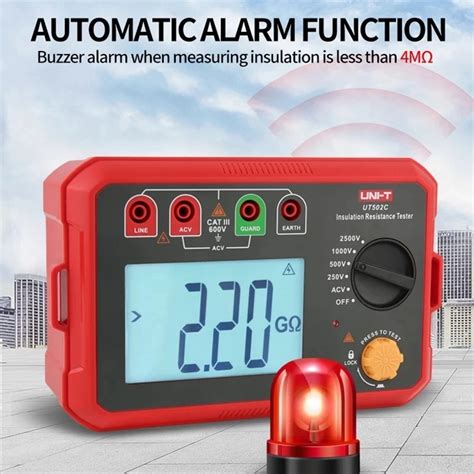 UNI T UT502C Megaohmmetro Misuratore Di Terra Digitale 2500V Tester Di