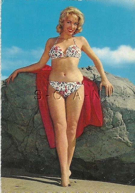 PC PINUP TEDESCO Originale Anni 50 60 Donna Bionda Semi Nuda Gambe Bikini Spiaggia EUR
